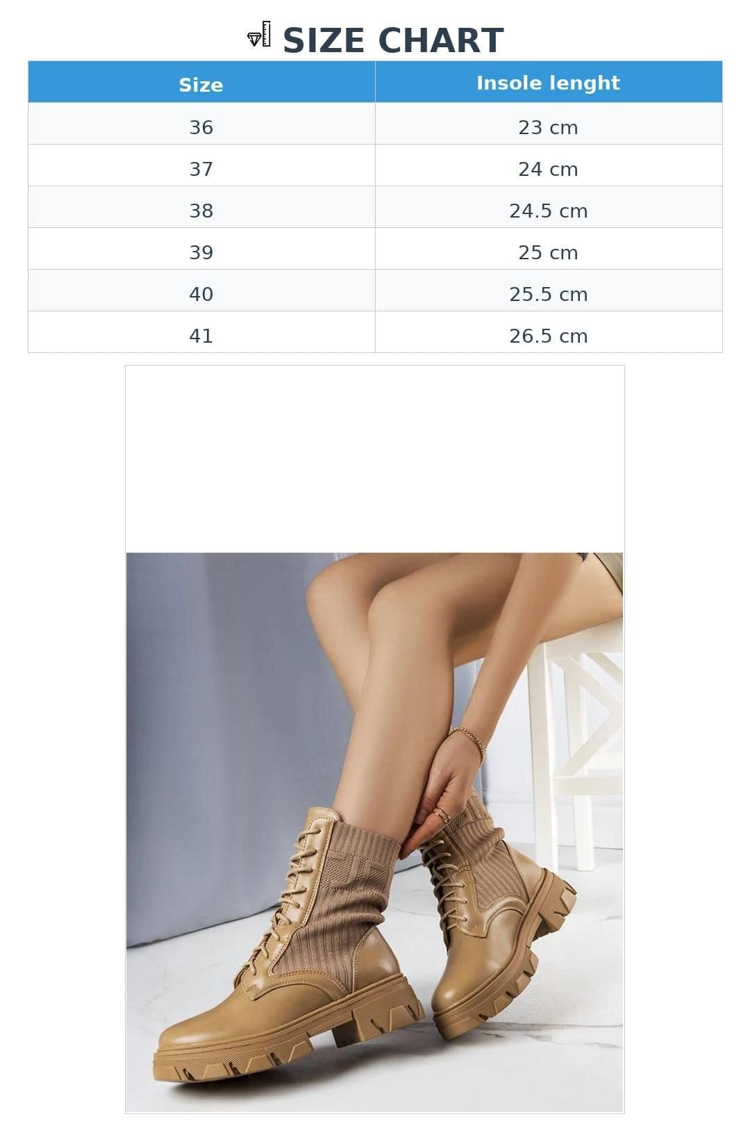 Love Lace Love Lace Women's Kori Ankle High Worker Sneakers Ribbed Faux Thick Sole in Brown - 4
