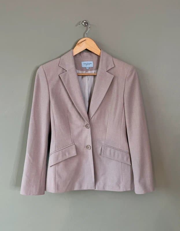 Anne Brooks Anne Brooks Beige Blazer Size 6 / 34 Smart Classic Jacket Lined Wedding VGC