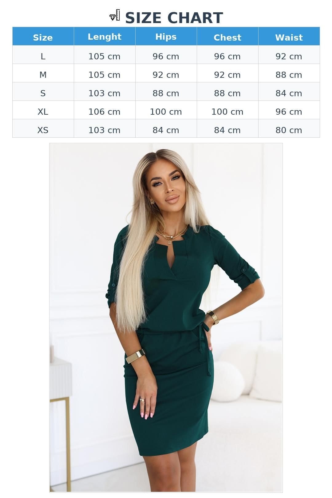 Love Lace Love Lace Women's Agata Elastic V Neck Tie Waist Dress in Green - 4