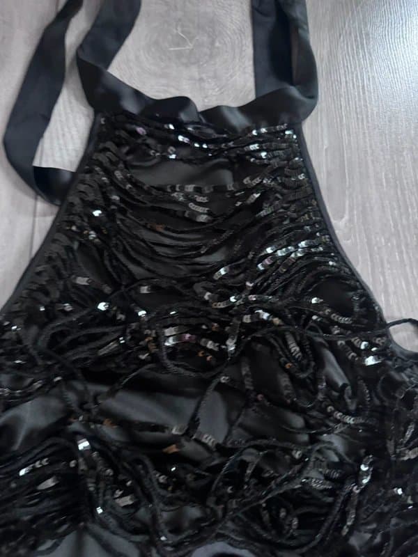 Topshop Topshop Black Sequin Halter Neck Midi Dress – UK 12 / EUR 40 – Evening Party