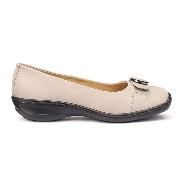 Hotter Hotter Women's Wide Fit 'Grace' Ballet Pumps in Light Stone - 3