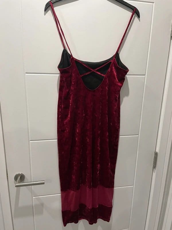 ASOS Burgundy Velvet Midi Dress