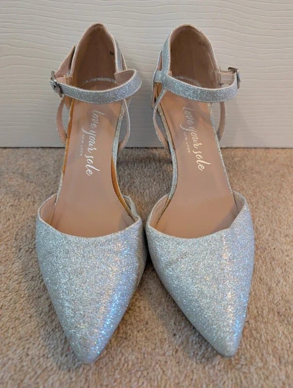 New Look New Look 'Love Your Sole' Silver Heels Size 6 Wide