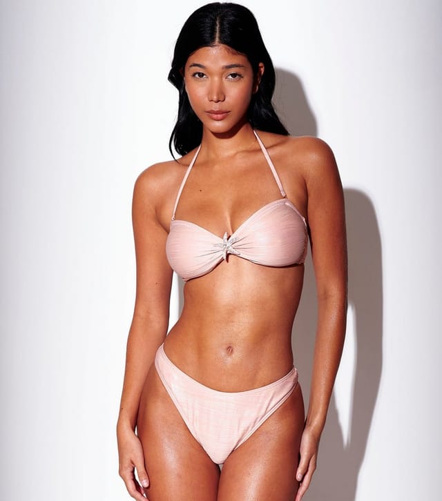 South Beach Women's Light Pink Starfish Bandeau Bikini Top South Beach New Look - 3