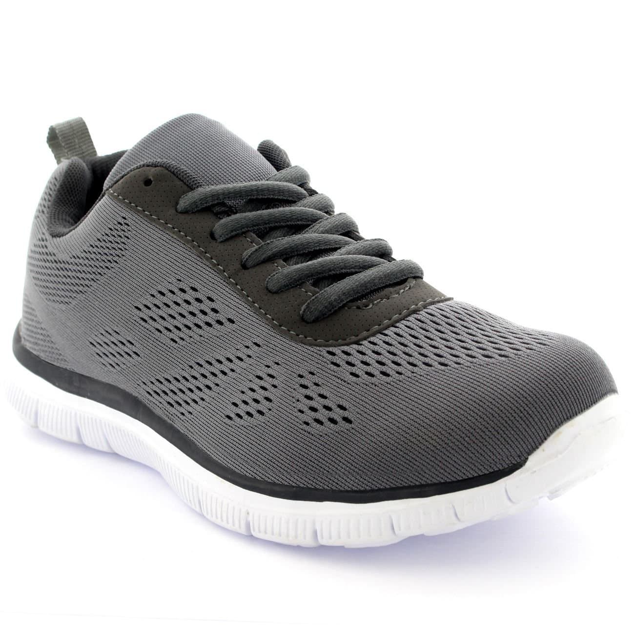 Viva VIVA Men's Get Fit Mesh Running Trainers Athletic Walking Gym Shoe Sport Run in Grey