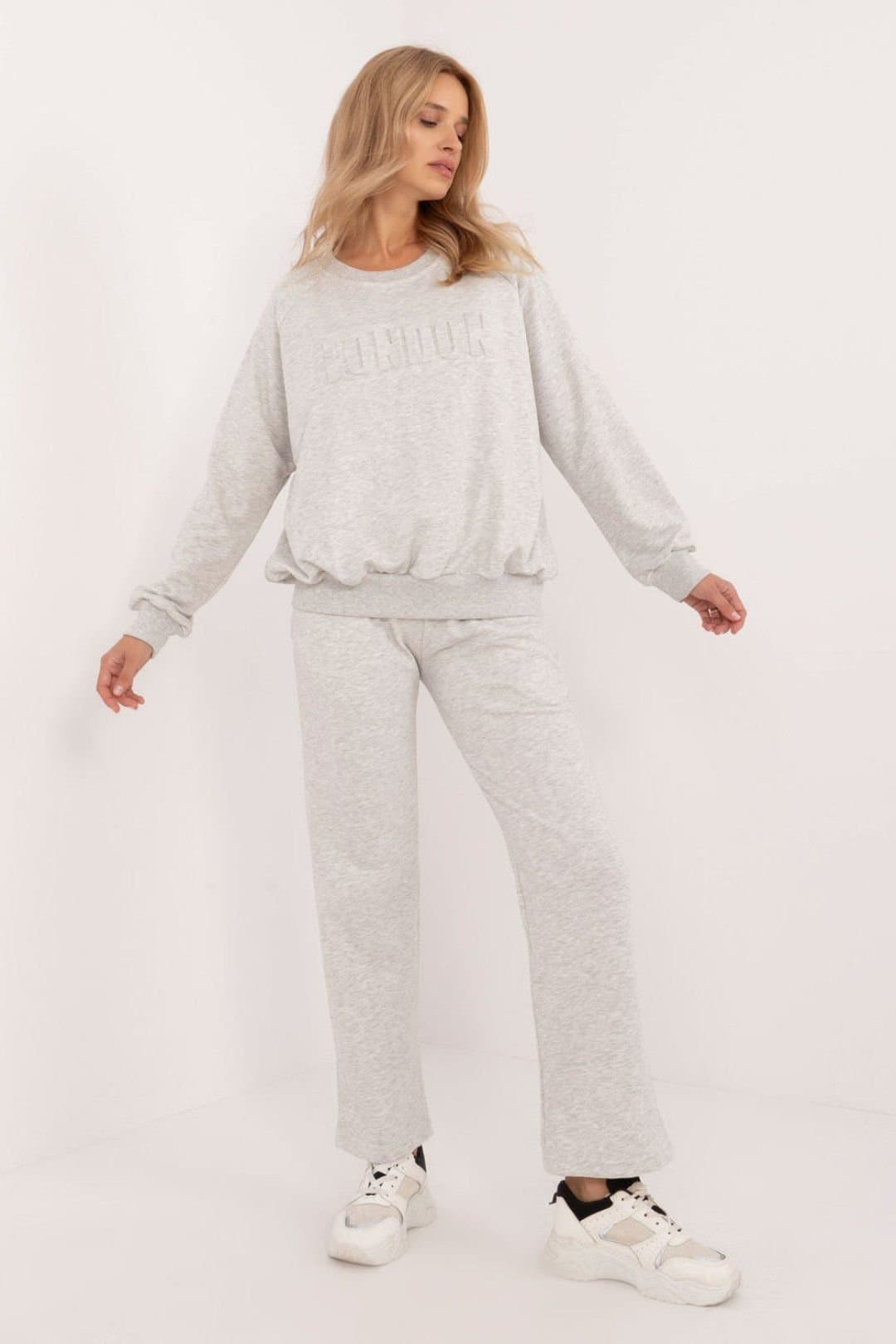Love Lace Love Lace Women's Cotton Polyester Casual Tracksuit Set in Grey