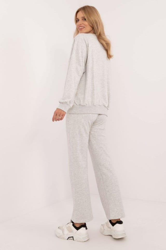 Love Lace Love Lace Women's Cotton Polyester Casual Tracksuit Set in Grey - 3