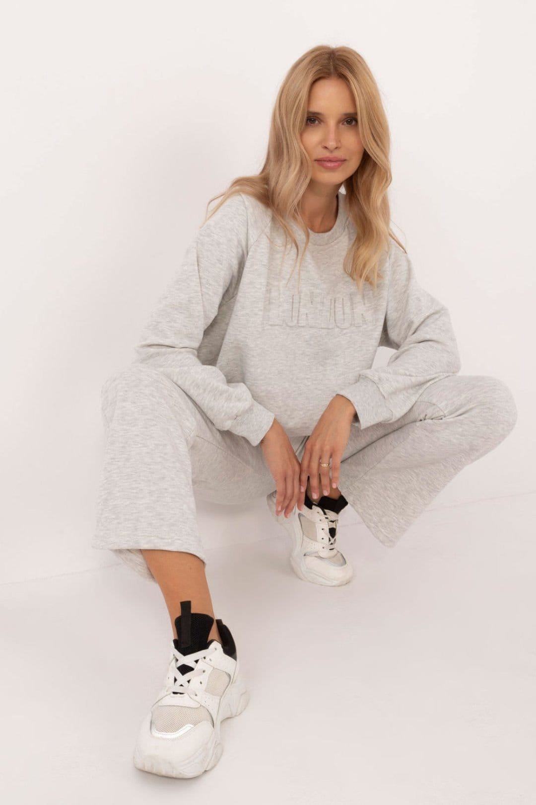 Love Lace Love Lace Women's Cotton Polyester Casual Tracksuit Set in Grey - 4