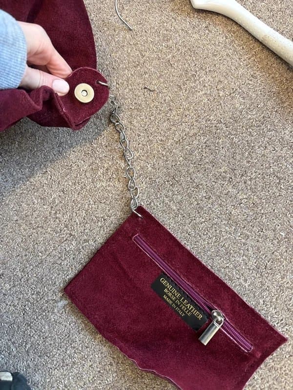 ASOS Burgundy Dark Cherry Red Genuine Suede Leather Handbag - Bag
