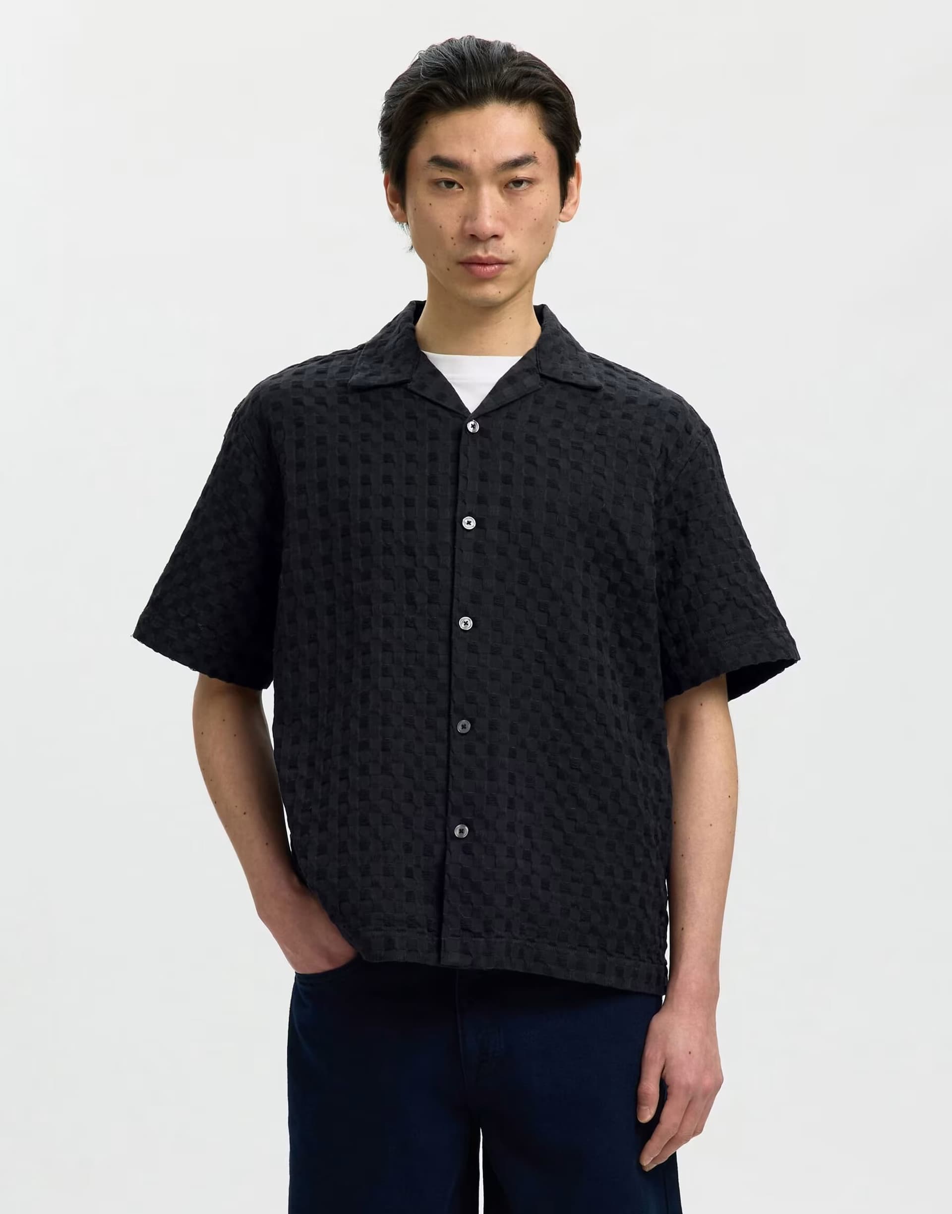 ASOS Selected Short sleeved shirt in black