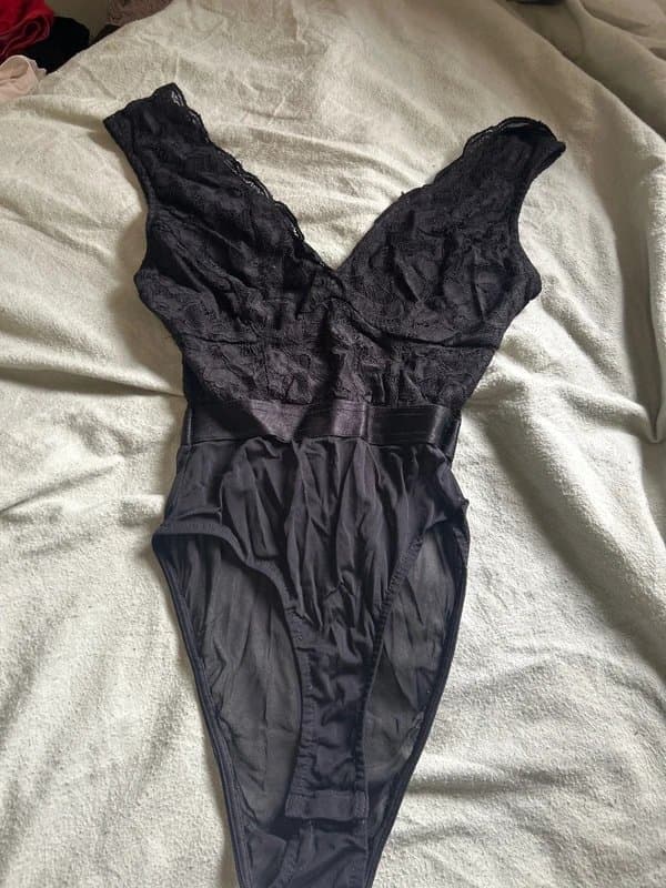 New Look Black lace and mesh new look bodysuit