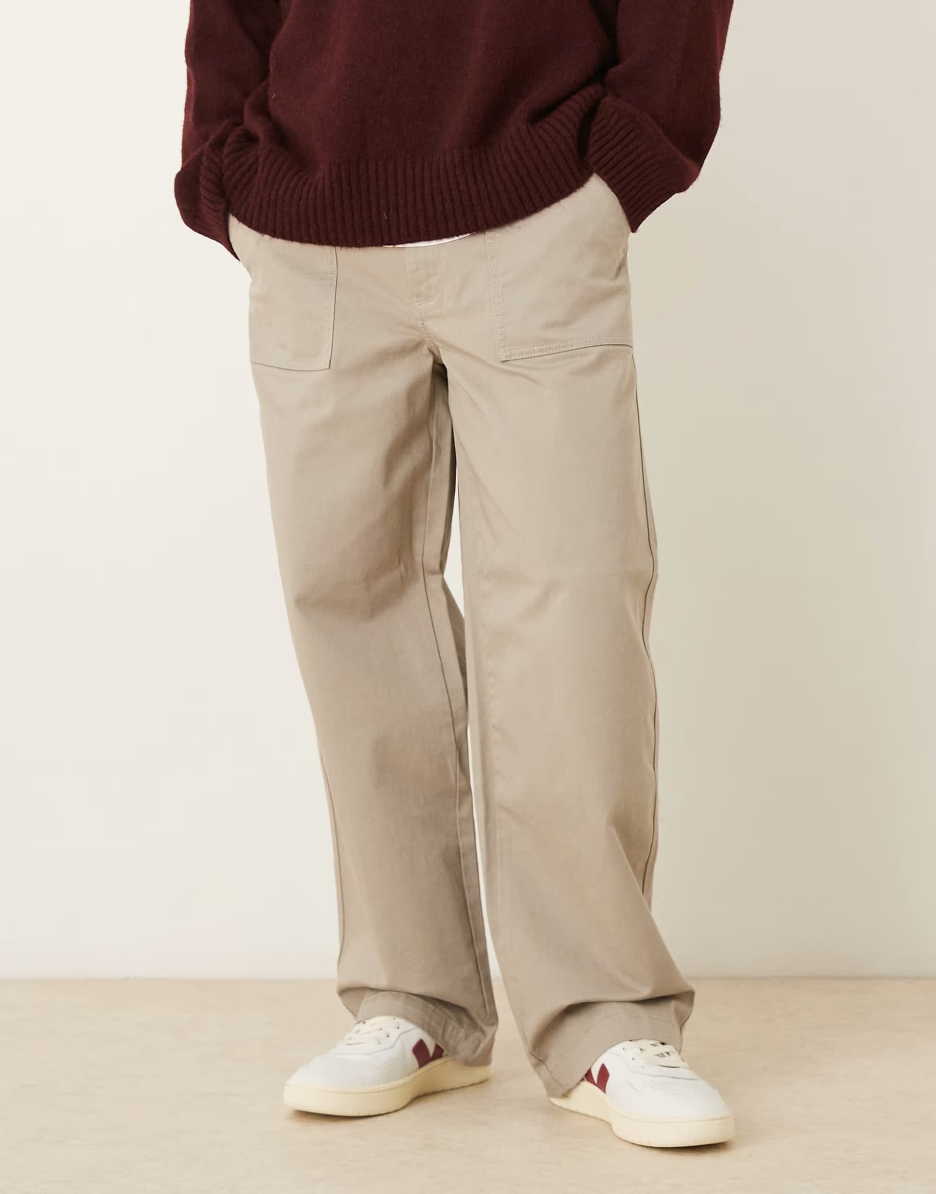 ASOS Calvin Klein Jeans barrel utility cargo trousers in light khaki