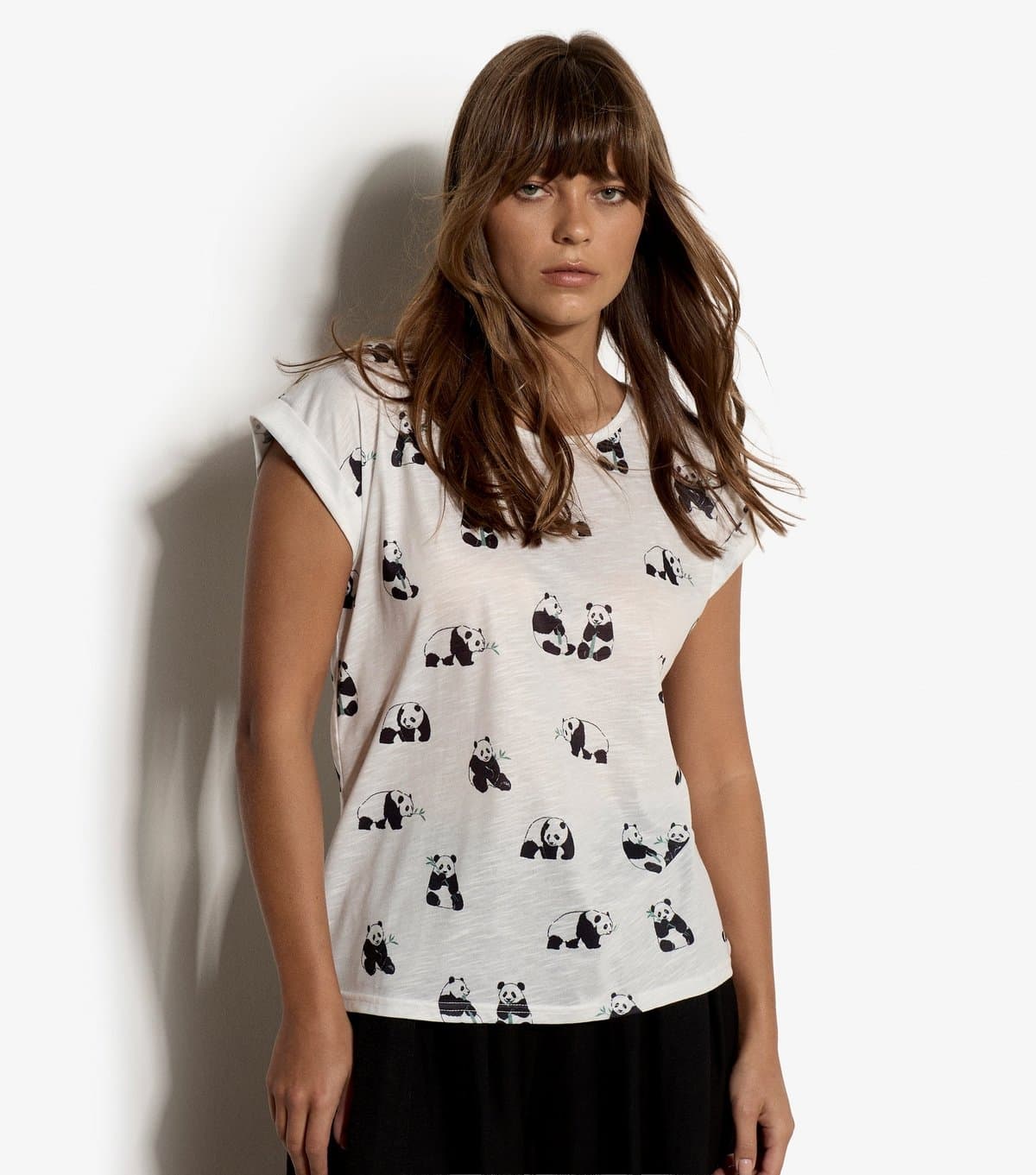 Apricot Women's White Jersey Panda Print T-Shirt Apricot New Look
