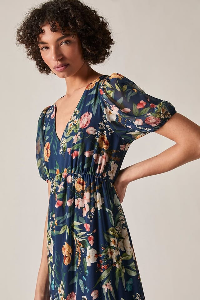 James Lakeland James Lakeland Women's Navy Botanical Floral Maxi Dress - 3