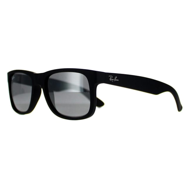 Ray-Ban Ray-Ban Men's Rectangle Rubber Black Grey Mirror Sunglasses - 2