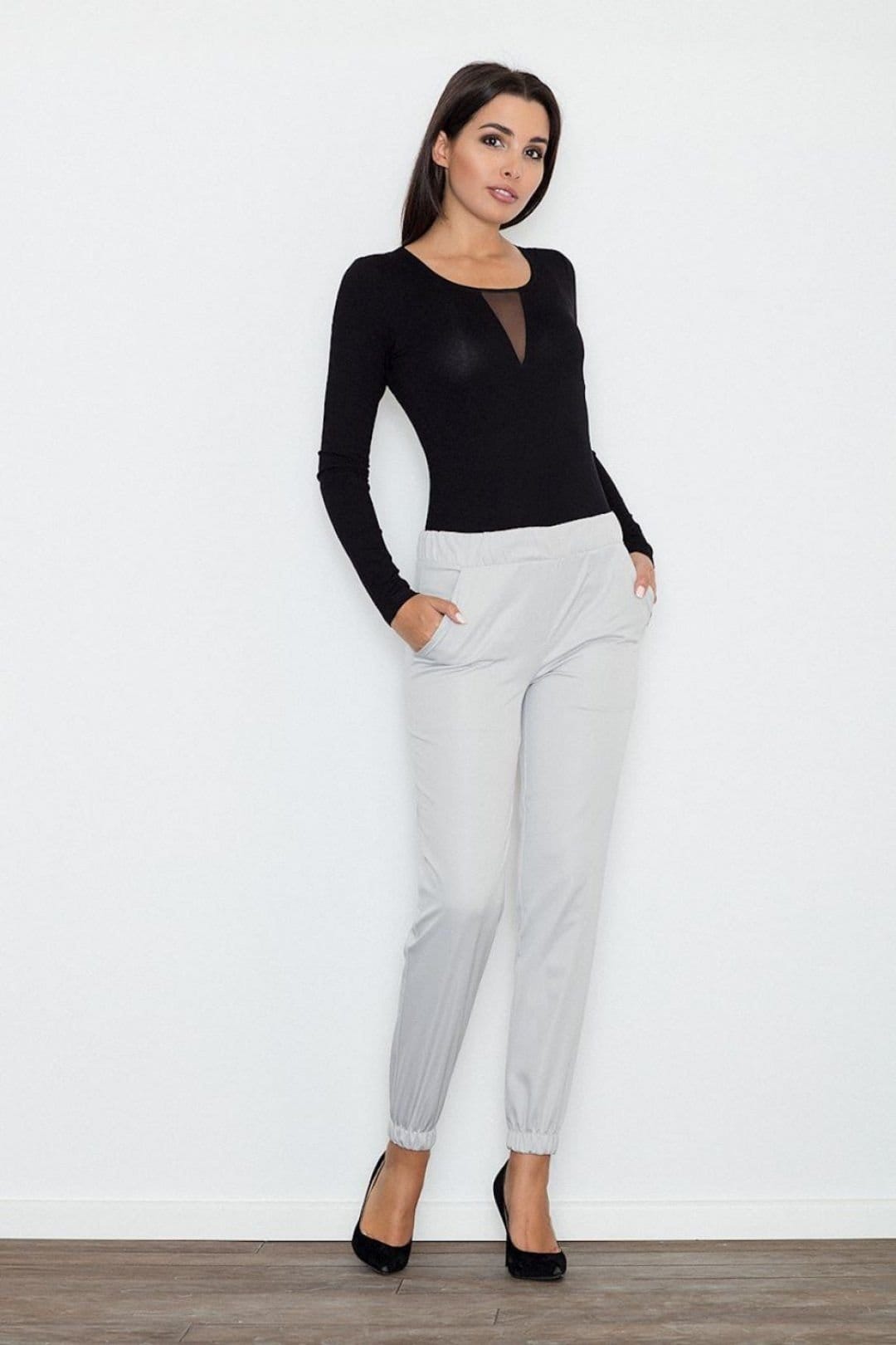 Love Lace Grey Loose Fit Trousers for Everyday Comfort