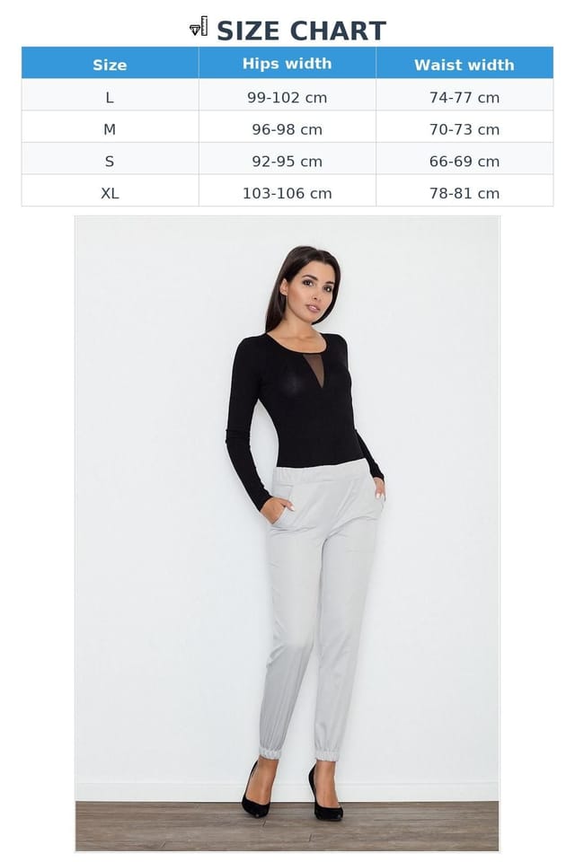 Love Lace Love Lace Women's Elegant Loose Fit Trousers for Everyday Comfort Style 111104 in Grey - 3