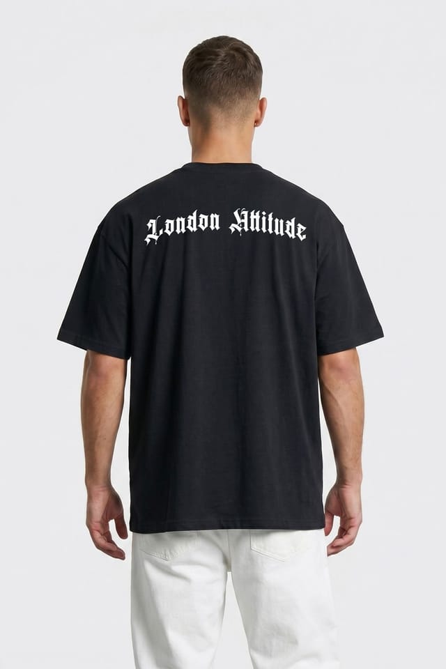 LONDON ATTITUDE LONDON ATTITUDE Men's Original Creators Doberman Oversized Heavyweight T-Shirt in Black - 2
