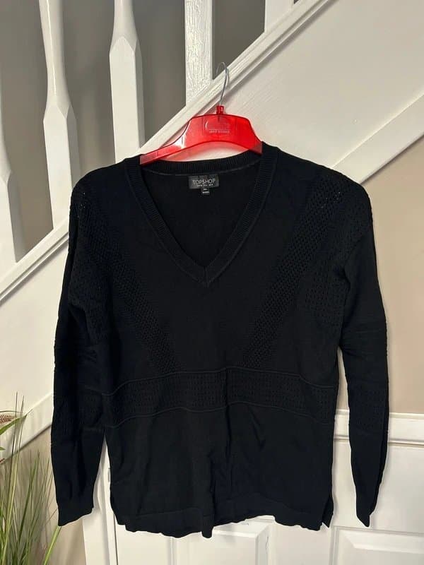 Topshop (I108p) black jumper with cut out holes topshop 8