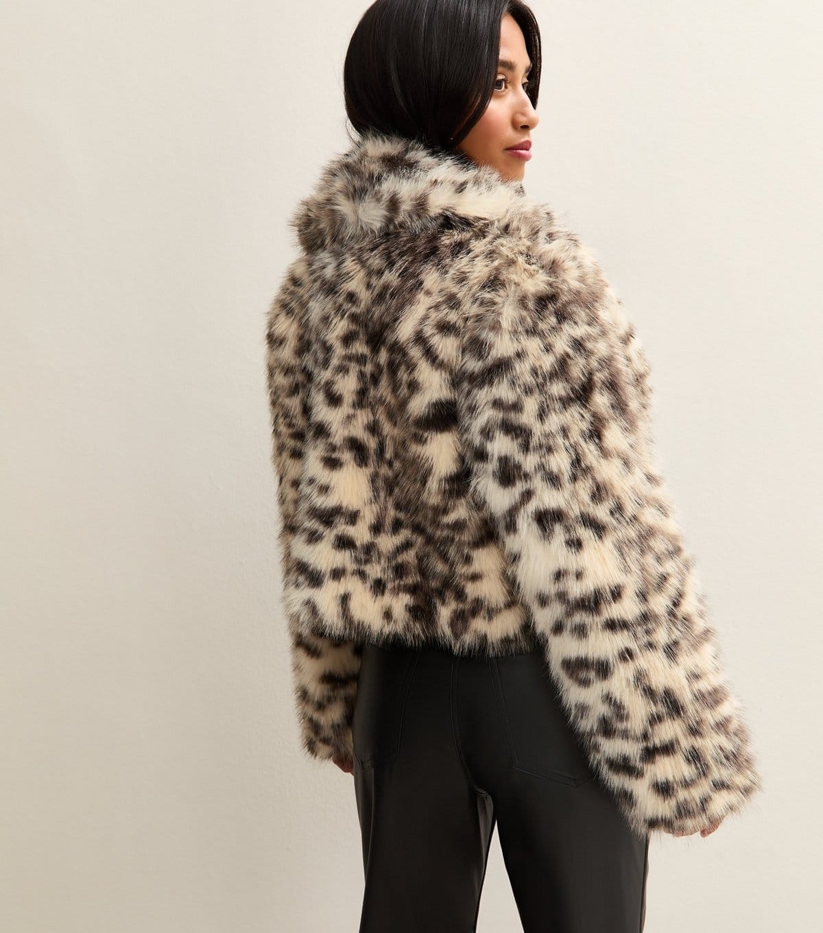 New Look Women's Petite Brown Animal Print Faux Fur Coat New Look - 4