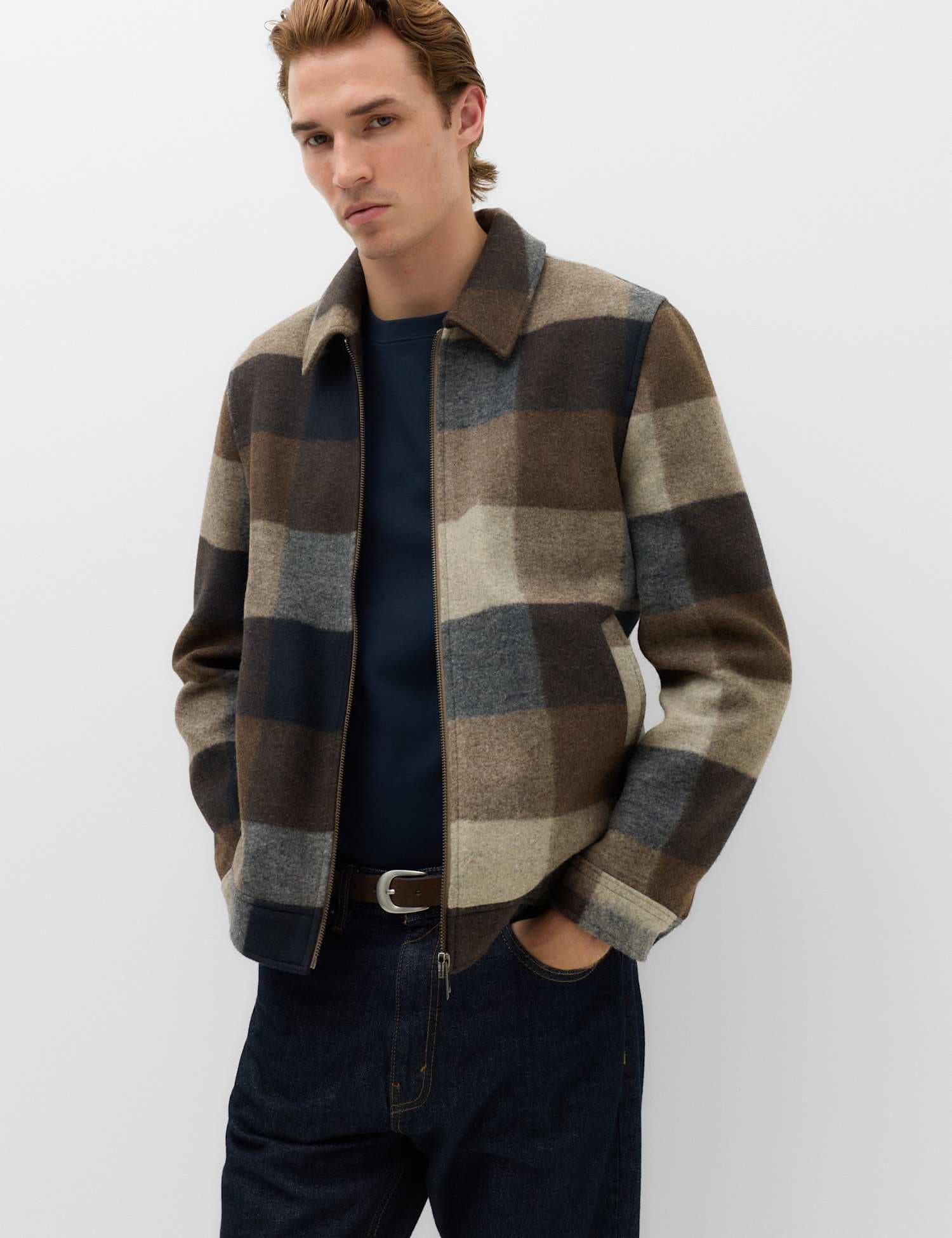 Marks & Spencer M&S Checked Jacket Brown Mix