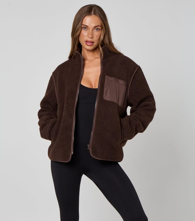 Urban Bliss Women's Dark Brown Fleece Jacket Urban Bliss New Look - 2