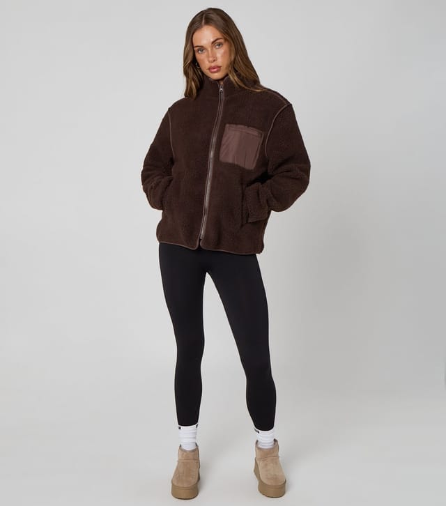 Urban Bliss Women's Dark Brown Fleece Jacket Urban Bliss New Look - 3