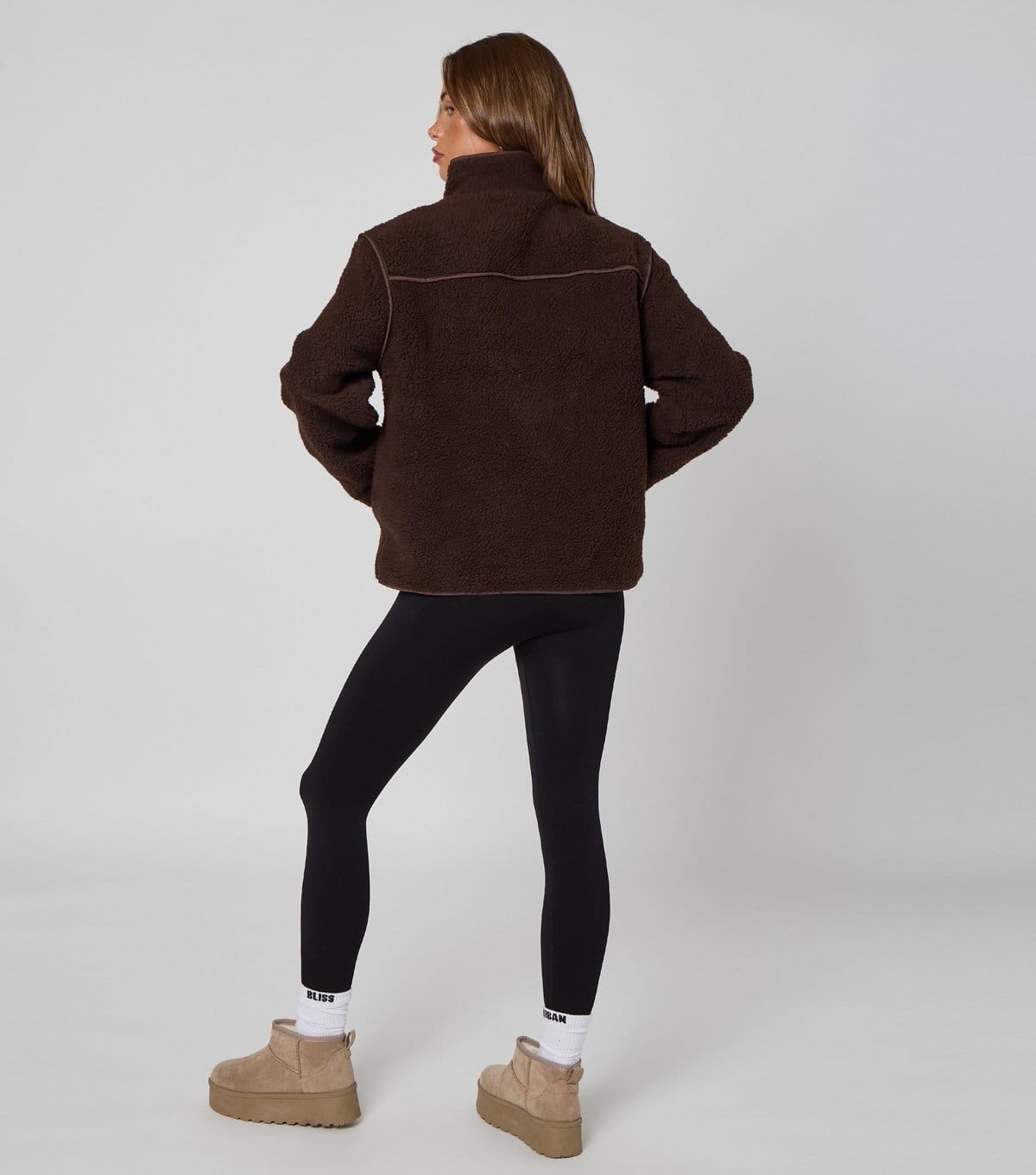 Urban Bliss Women's Dark Brown Fleece Jacket Urban Bliss New Look - 4