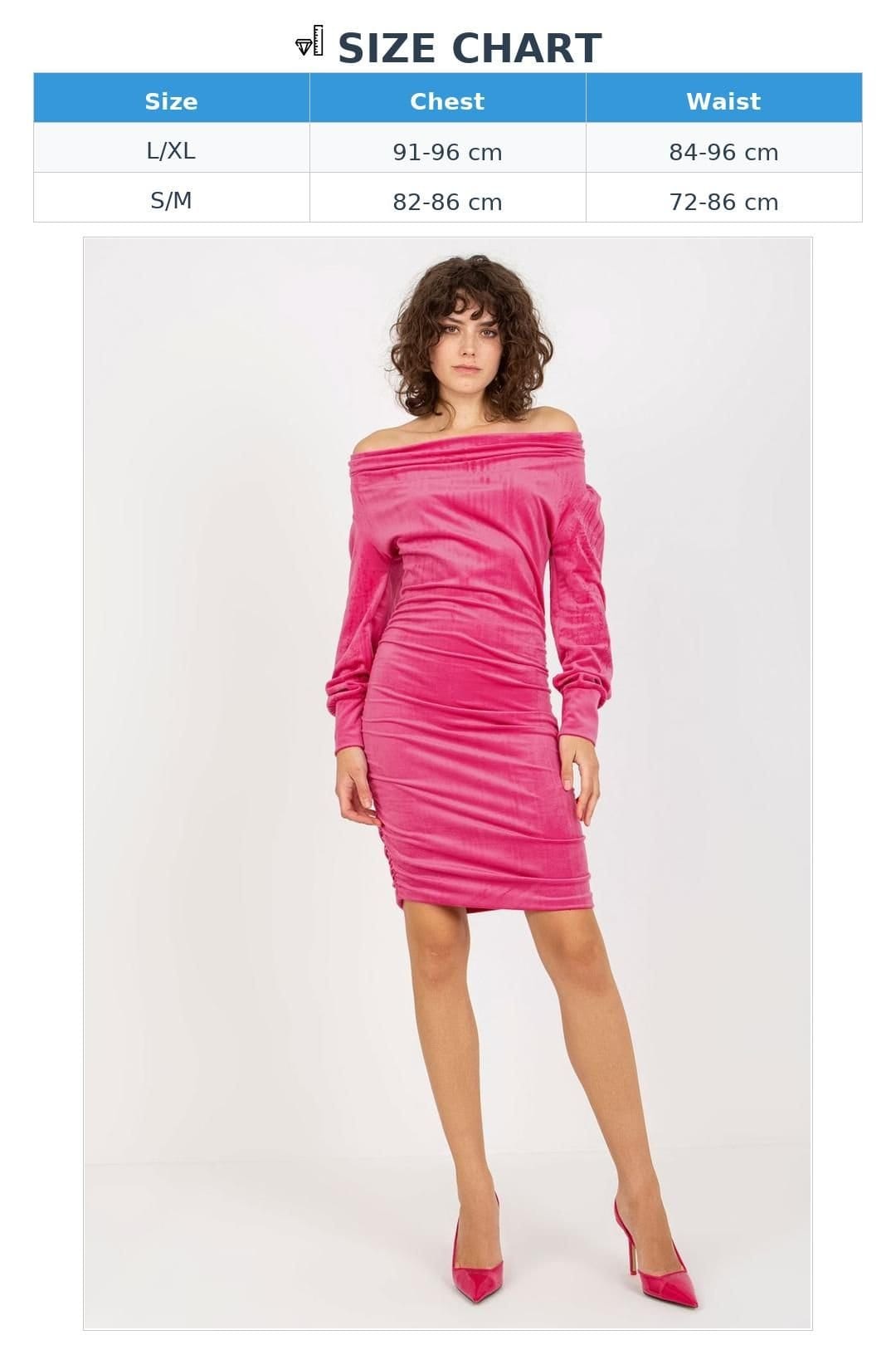 Love Lace Love Lace Women's Velour Evening Dress with Long Sleeves in Pink - 4