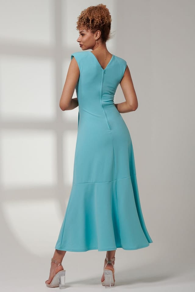 Jolie Moi Jolie Moi Women's Preslie Wrap Frill Hem Maxi Dress in Turquoise - 2