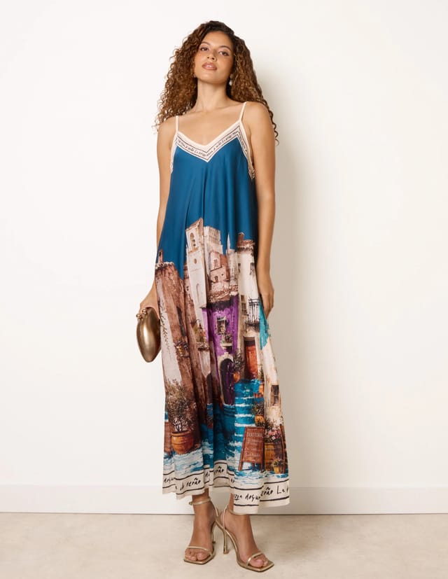 Blue Vanilla Satin Cami Dress - 2