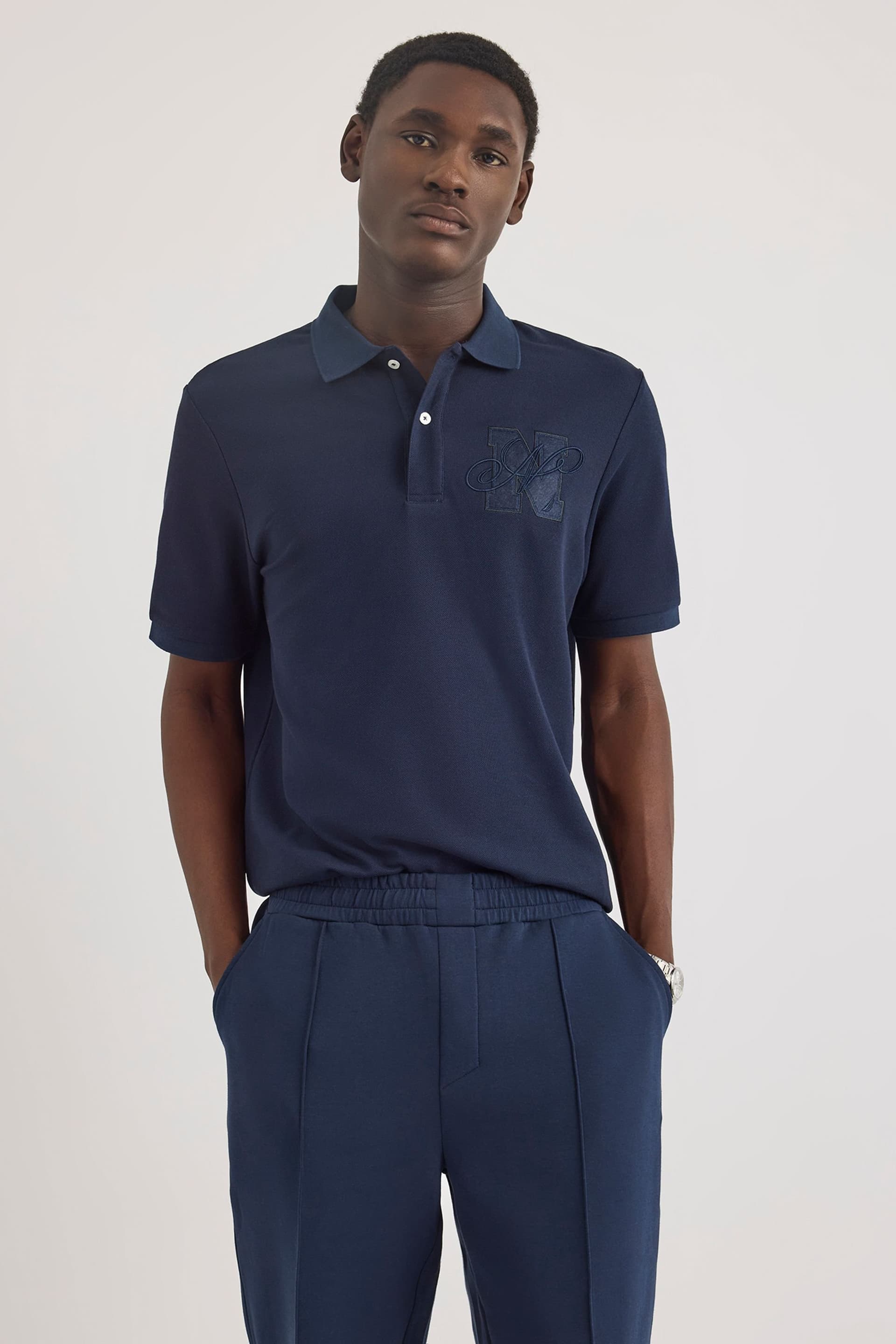Nautica Nautica Men's Dark Navy Polo Shirt in Cotton-Polyester