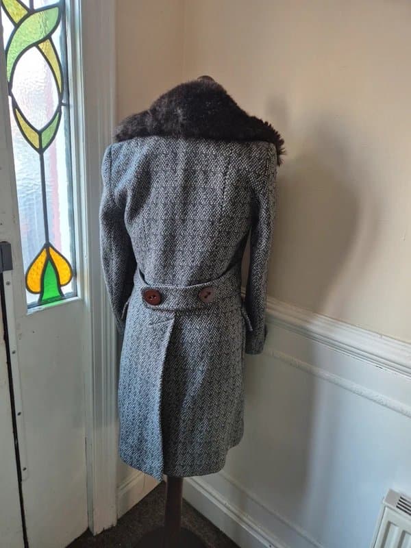 AllSaints Vintage All Saints XS wool tweed smart fitted coat 90s y2k grunge