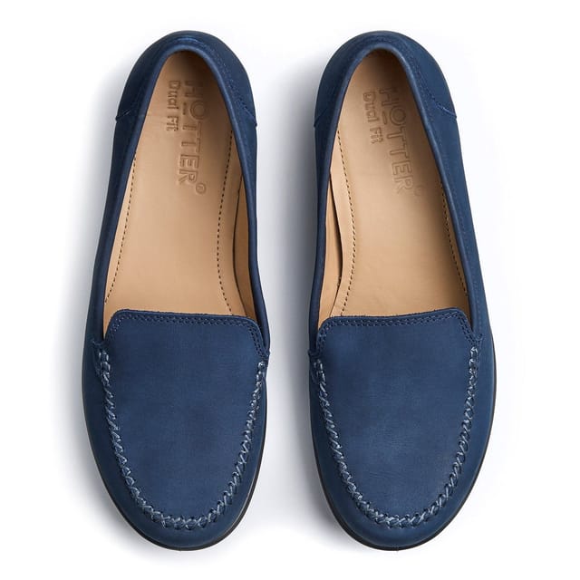 Hotter Hotter Women's Extra Wide 'Jazz' Moccasins in Navy - 3