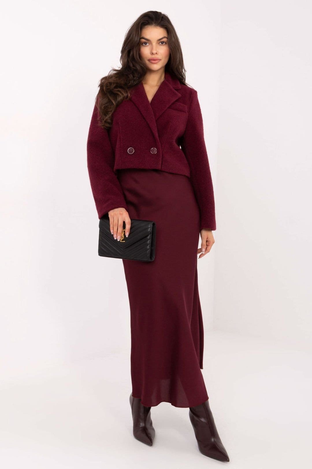 Love Lace Love Lace Women's Short Elegant Double Breasted Polyester Coat Style 220562 in Red - 4