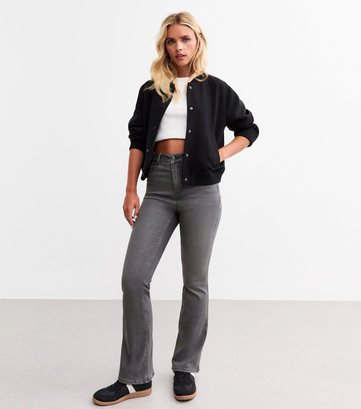 New Look New Look Dark Grey Petite Bootcut Jeans