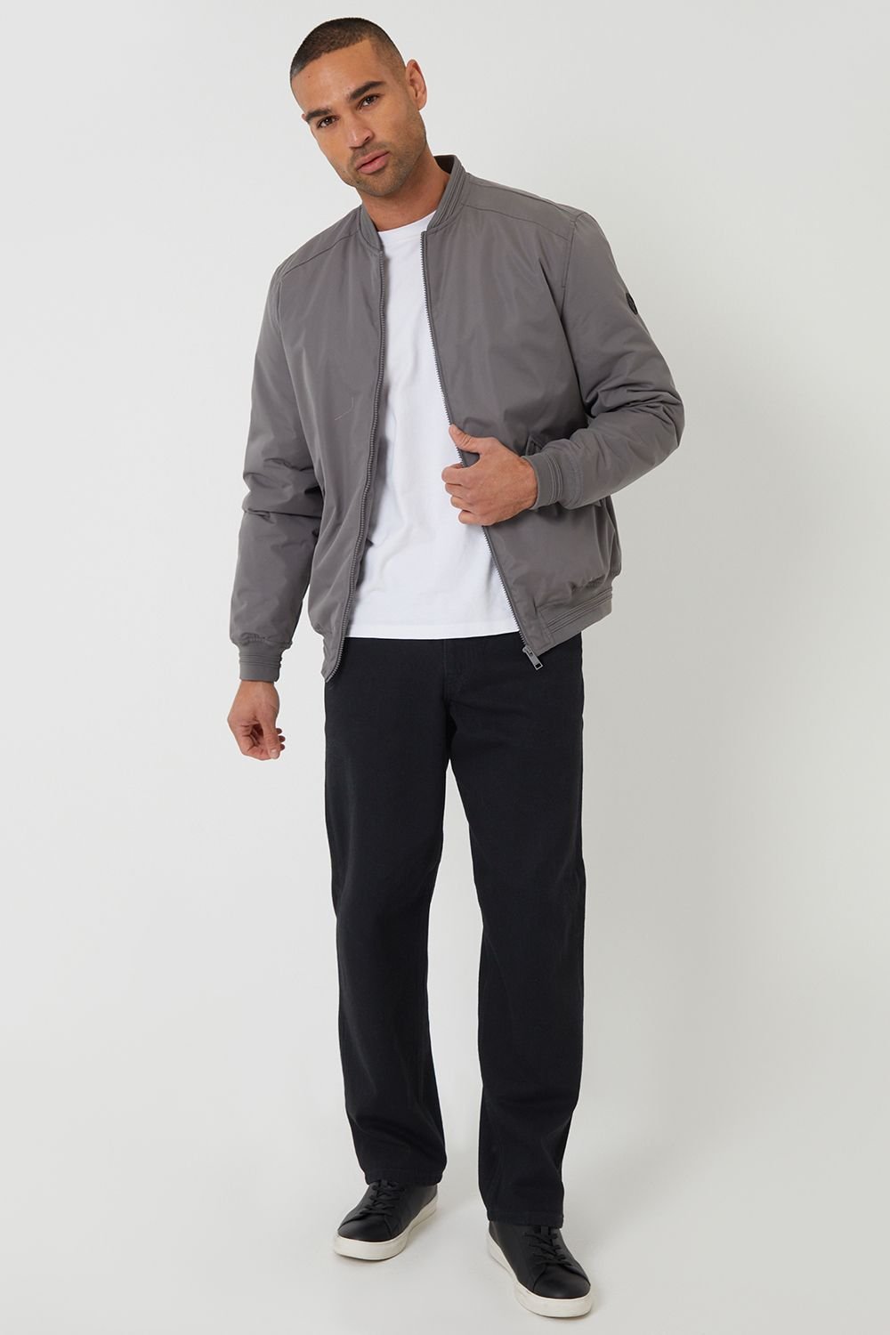 Threadbare Threadbare Men's Padded Bomber Jacket in Dark Grey - 3