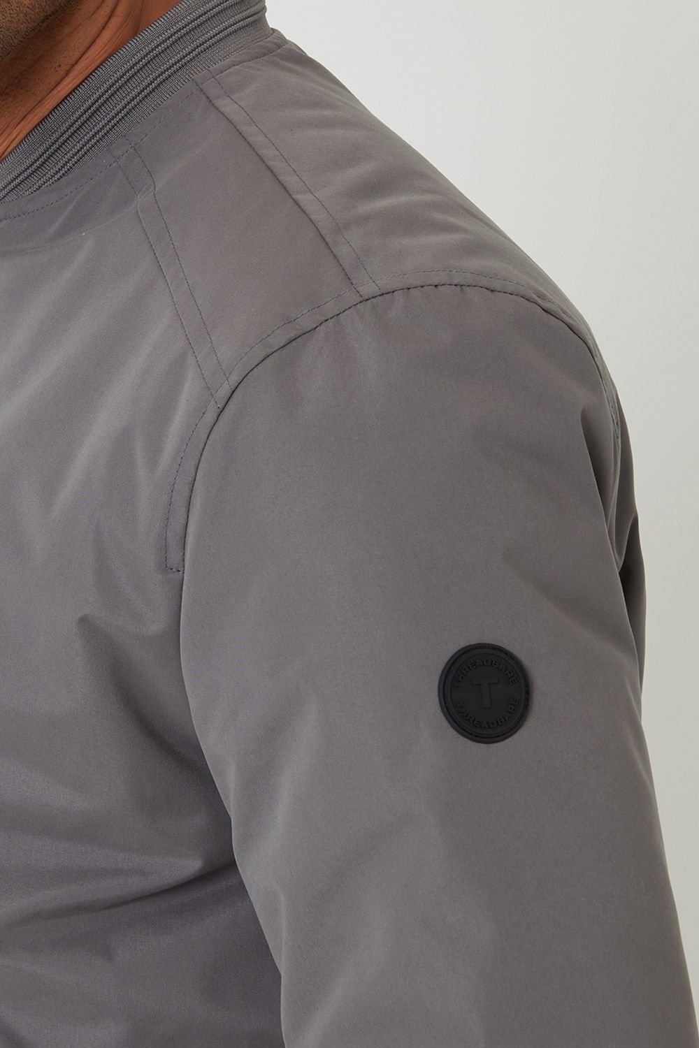 Threadbare Threadbare Men's Padded Bomber Jacket in Dark Grey - 4