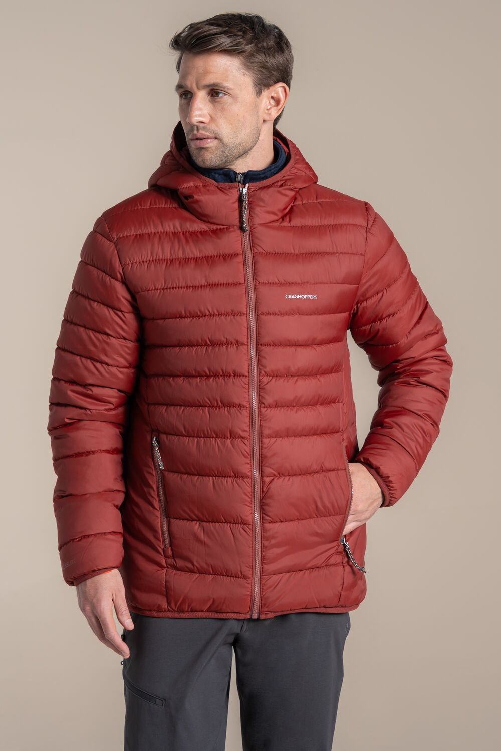 Craghoppers Craghoppers Men's Compresslite IX Hooded Water Repellent Jacket in Red - 1