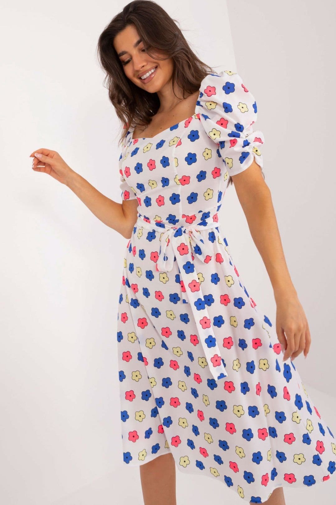 Love Lace Love Lace Women's Youth Summer Floral Fit & Flare Dress in White - 1