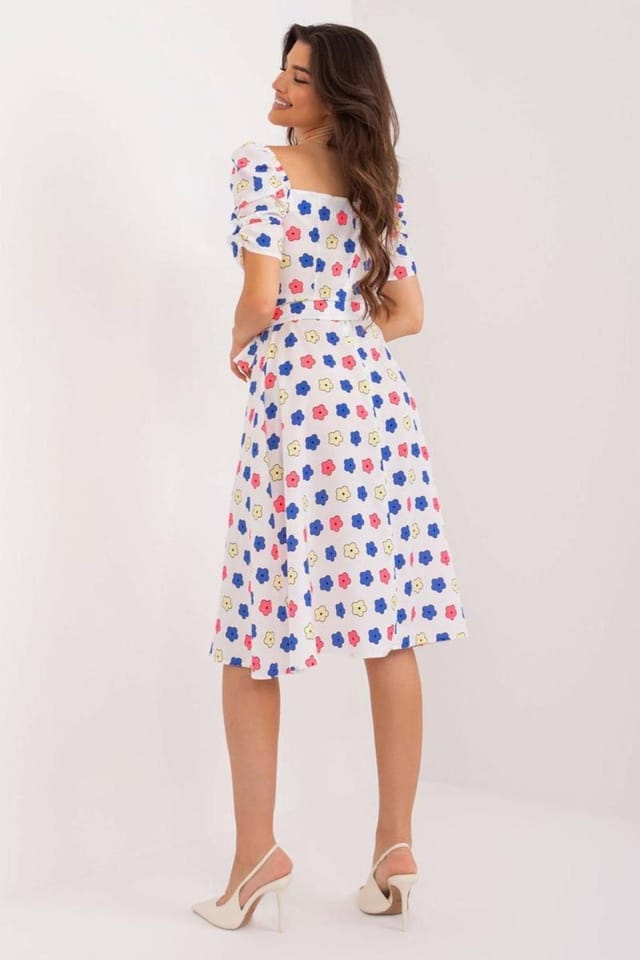 Love Lace Love Lace Women's Youth Summer Floral Fit & Flare Dress in White - 3