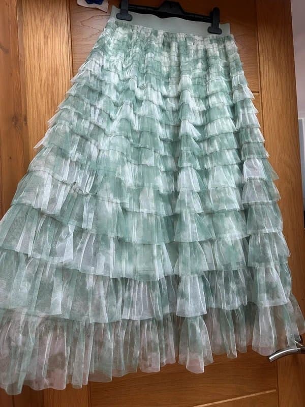 Tulle Stunning tulle net mesh chiffon ruffle festival skirt