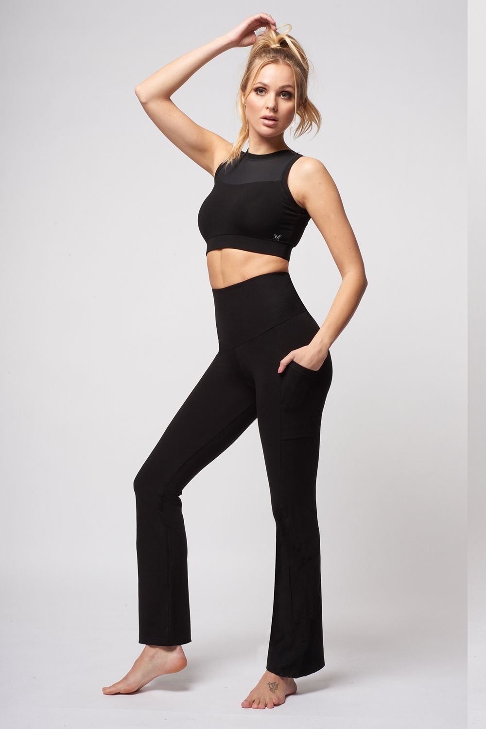 TLC Sport TLC Sport Women's Extra Strong Compression Pocket Bootcut with Standard Tummy Control in Black - 3