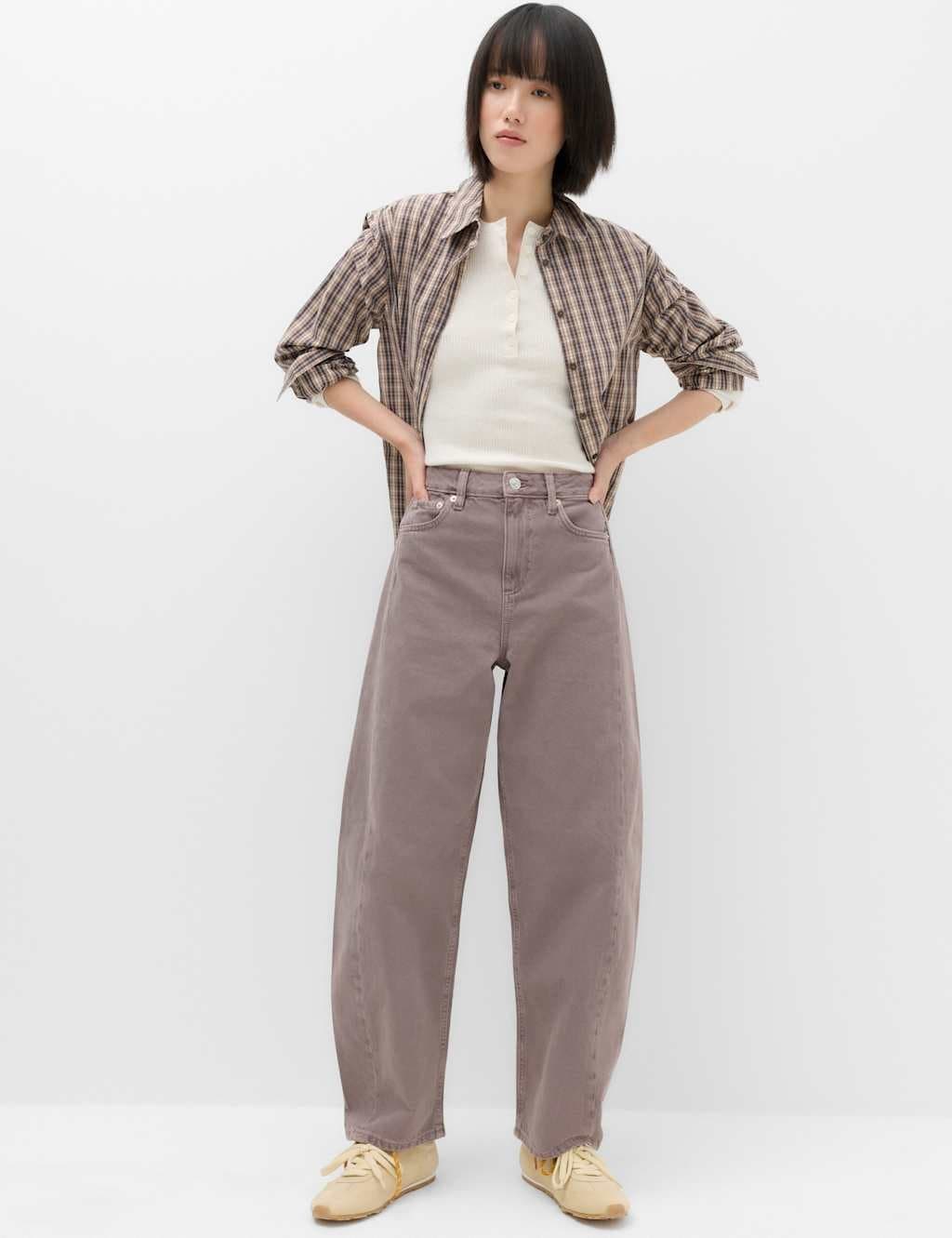 Marks & Spencer M&S Mid Rise Barrel Jeans Light Heather