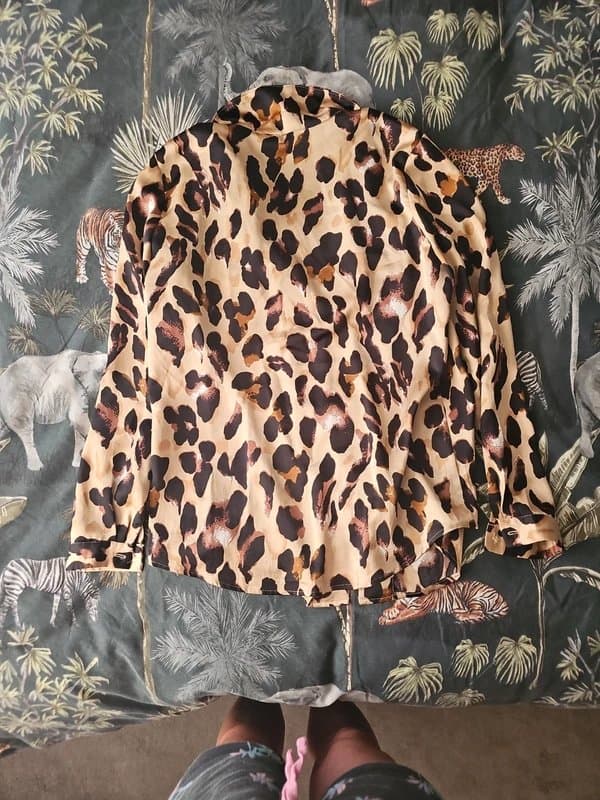 Never Fully Dressed Never Fully Dressed leopard long sleeve shirt: M/L