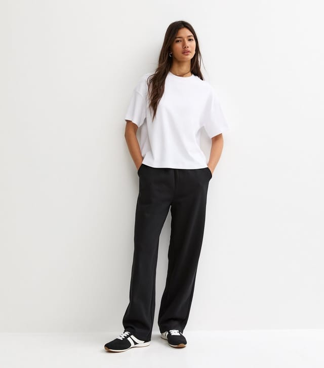 New Look Women's Black Tapered Wide Leg Joggers New Look - 3