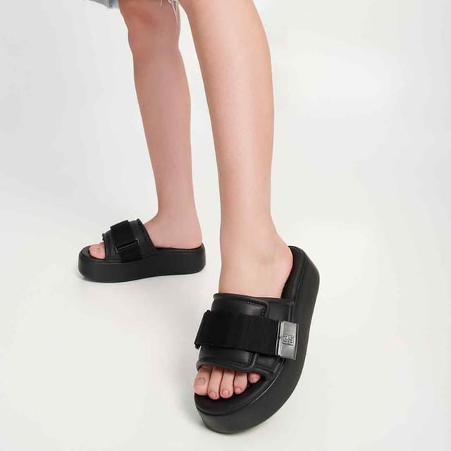 Melissa Shoes Melissa Shoes Women's Free Fuzzy Slide Platform in Black - 2