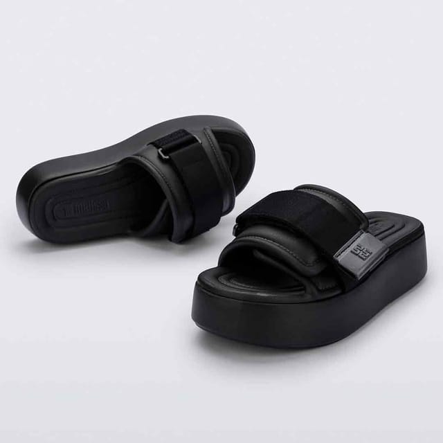 Melissa Shoes Melissa Shoes Women's Free Fuzzy Slide Platform in Black - 3