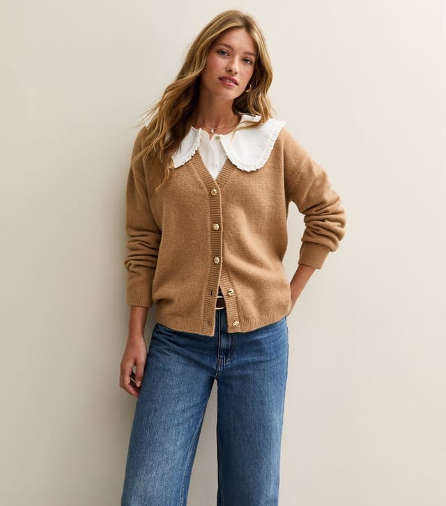 New Look Women's Camel Oversized Boyfriend Cardigan New Look - 2