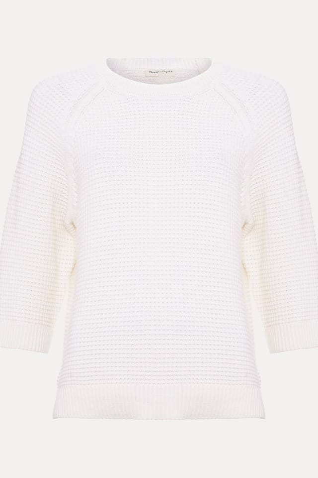 Phase Eight Phase Eight Women's Odette Waffle Knit Sweater in Off-White - 2